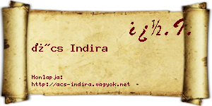 Ács Indira névjegykártya